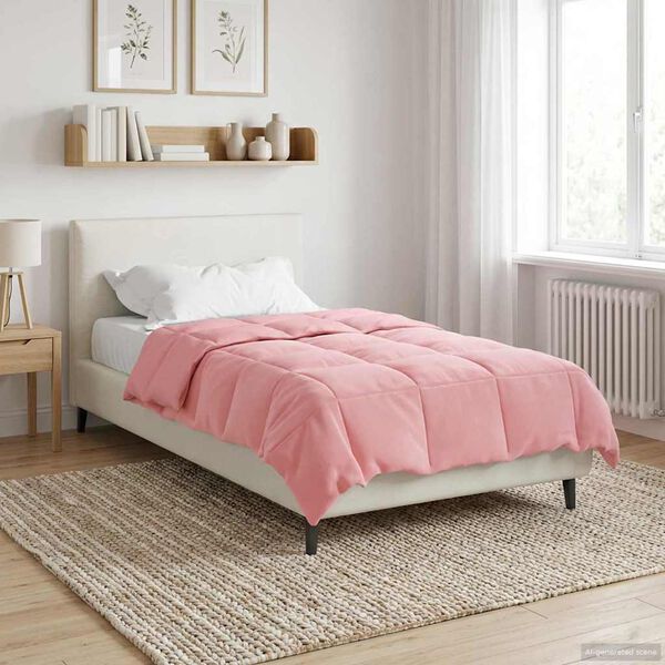 vidaXL Koko Vuoden Peitto Quiltottu Pinkki 140 x 200 cm Mikrokuitu