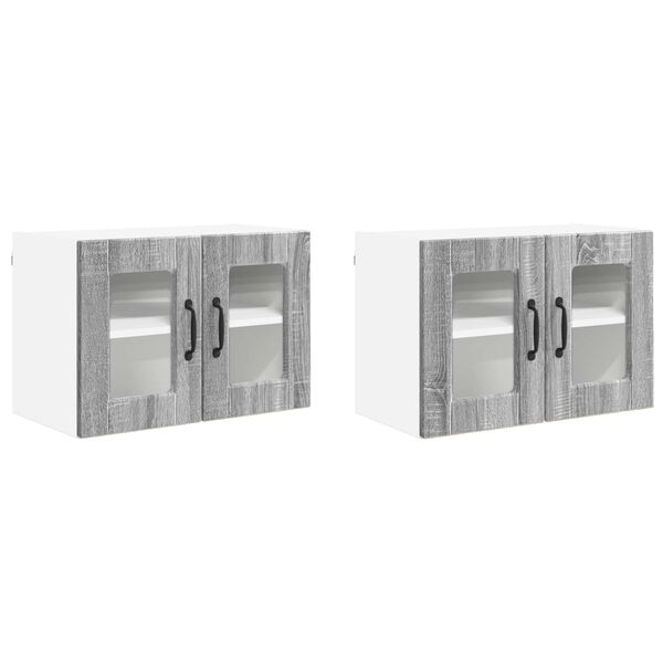 vidaXL Keitti&ouml;kaappi 2 pcs Harmaa Sonoma 60 x 31 x 40 cm Tekninen puu