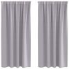 vidaXL Piment&auml;v&auml; verho renkailla 2 kpl Metalli harmaa 175 x 140 cm