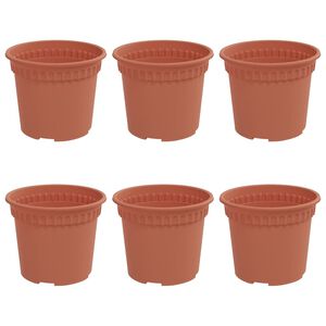 vidaXL Py&ouml;re&auml; kukkaruukku 6 pcs Tiilenpunainen &Oslash; 12,5 x 10 cm Muovi