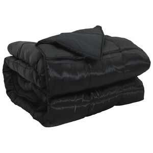 vidaXL Koko Vuoden Peitto Musta 135 x 200 cm Satiini ja mikrofiiberi