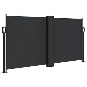 vidaXL Sis&auml;&auml;nvedett&auml;v&auml; sivumarkiisi 120x600 cm musta