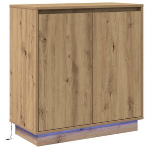 vidaXL LED-p&ouml;yt&auml;taso Artisaanitammi 71 x 34,5 x 75 cm Tekninen puu
