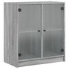 vidaXL Sivukaappi lasiovilla harmaa Sonoma 68x37x75,5 cm