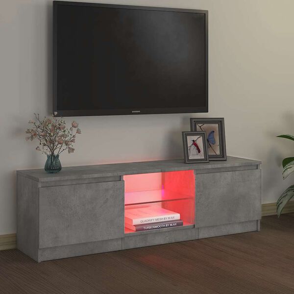 vidaXL TV-taso LED-valoilla betoninharmaa 120x30x36 cm