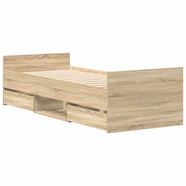 vidaXL Sängynrunko päädyillä Sonoma-tammi 75x190 cm