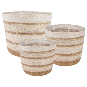 vidaXL 3 kpl Luonnollinen, Valkoinen ja Beige &Oslash;26 x 19 cm
