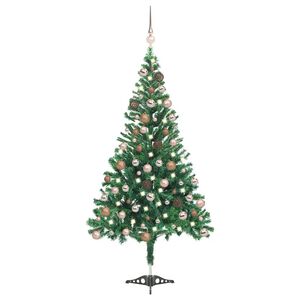 vidaXL Tekojoulukuusi palloilla esivalaistu 120 cm 230 oksaa