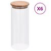 vidaXL Lasiset s&auml;ilytyspurkit bambukansilla 6 kpl 1000 ml