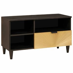 vidaXL TV-kaappi Musta ja kulta 80 x 33 x 46 cm Tekninen puu