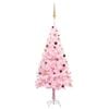 vidaXL Tekojoulukuusi palloilla esivalaistu pinkki 210 cm PVC