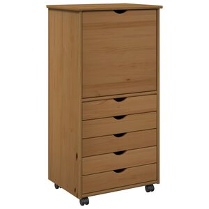 vidaXL Rullaava kaappi Hunajaruskea 53 x 39 x 103 cm Massiivinen m&auml;nty