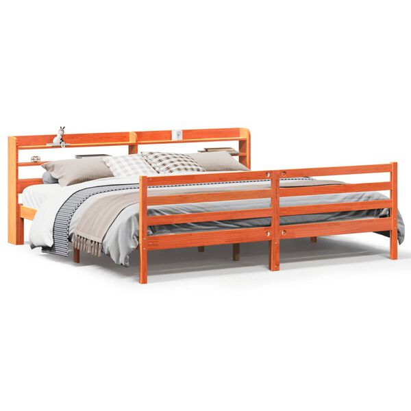 vidaXL S&auml;ngynrunko ilman patjaa vahanruskea 180x200 cm t&auml;ysi m&auml;nty