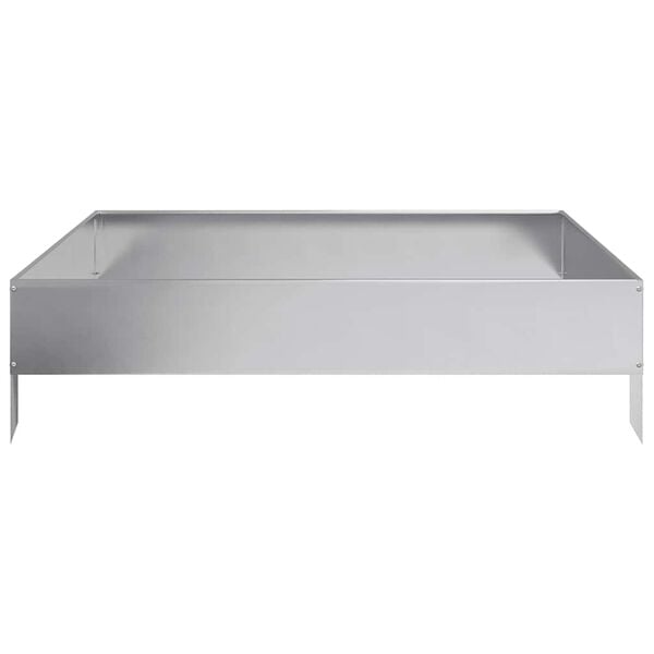 vidaXL Korotettu kukkalaatikko 100x100x26 cm galvanoitu ter&auml;s