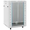 vidaXL 15U Verkkolaitekaappi 19" IP20 harmaa 60x45x86 cm