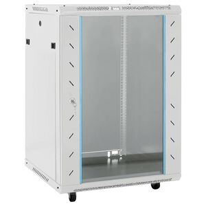 vidaXL 15U Verkkolaitekaappi 19" IP20 harmaa 60x45x86 cm