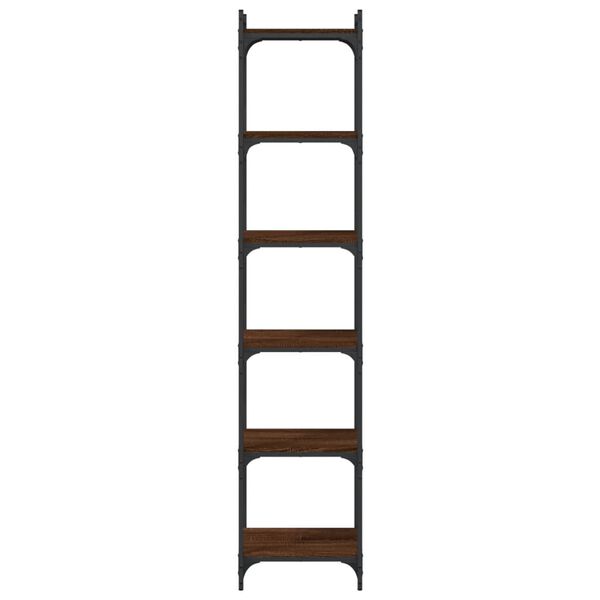 vidaXL Kirjahylly 6 kerrosta ruskea tammi 40x30x188 cm tekninen puu