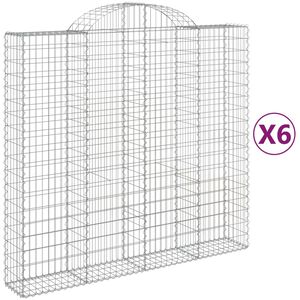vidaXL Kaarevat kivikorit 6 kpl 200x50x180/200 cm galvanoitu rauta