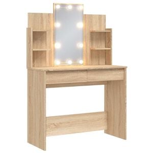 VidaXL Peilip&ouml;yt&auml; LED-valoilla Sonoma-tammi 96x40x142 cm
