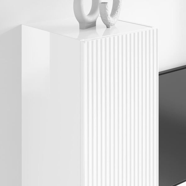 vidaXL TV-sein&auml;kaappi Kiilt&auml;v&auml; Valkoinen 30 x 31 x 100 cm Tekninen puu