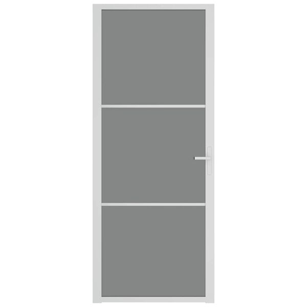 vidaXL Sisäovi 83x201,5 cm valkoinen ESG-lasi ja alumiini