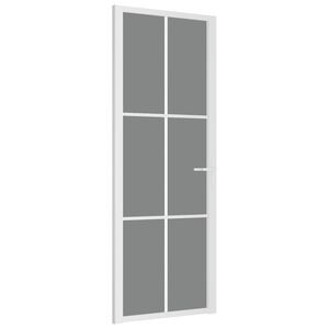 vidaXL Sis&auml;ovi 76x201,5 cm valkoinen ESG-lasi ja alumiini