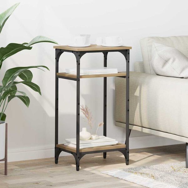 vidaXL Sivup&ouml;yt&auml; hyllyll&auml; Artisan tammi 40 x 30 x 75 cm Tekninen puu