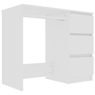 vidaXL Työpöytä valkoinen 90x45x76 cm lastulevy