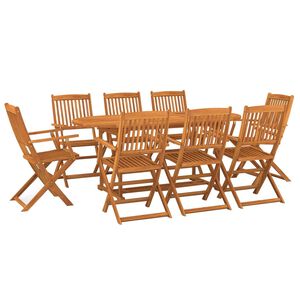 vidaXL 9-osainen Puutarharuokailuryhm&auml; 180x90x75 cm t&auml;ysi akaasiapuu