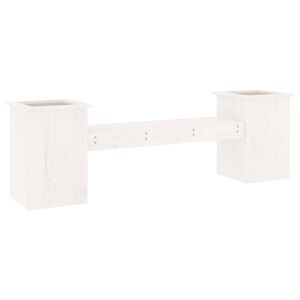 vidaXL Kukkalaatikkopenkki valkoinen 184,5x39,5x56,5 cm t&auml;ysi m&auml;nty