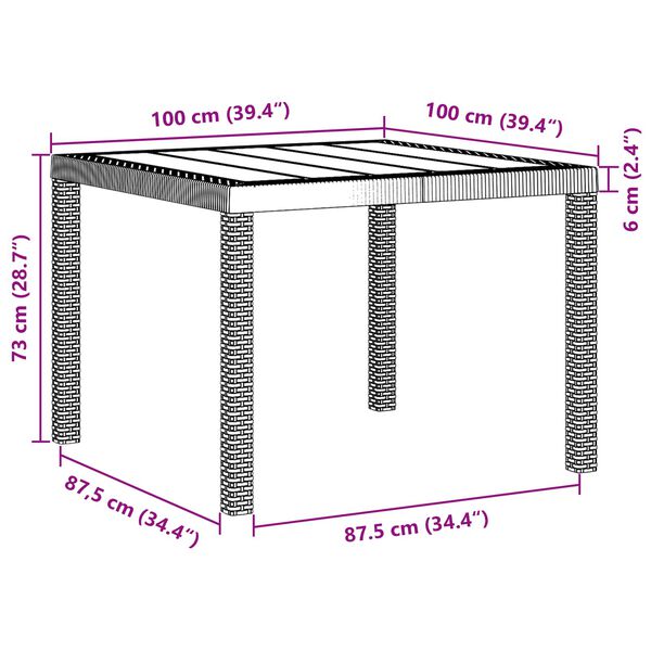 vidaXL Piharuokailu setti 5 pcs Ruskea Polypropeeni