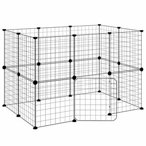 vidaXL 20-paneelinen lemmikkih&auml;kki ovella musta 105x70x70 cm ter&auml;s