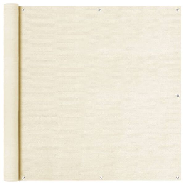 vidaXL Parvekkeen suoja kerma 120x600 cm HDPE