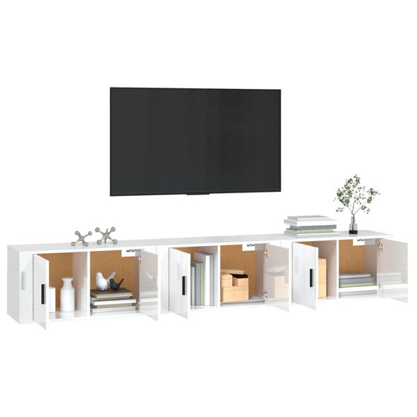 vidaXL Sein&auml;kiinnitett&auml;v&auml;t TV-kaapit 3 kpl korkeakiilto 80x34,5x40 cm