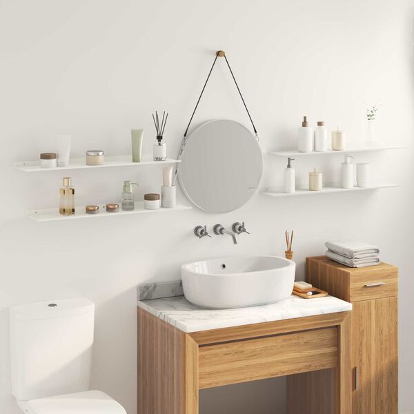 vidaXL Kelluva hylly 4 pcs Valkoinen 80 x 18 x 2,5 cm Ter&auml;s