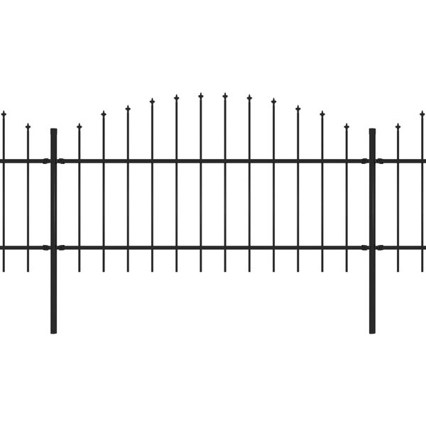 vidaXL Puutarha-aita keihäskärjillä teräs (1-1,25)x13,6 m musta