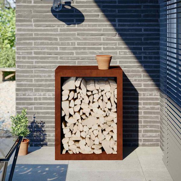 vidaXL Polttopuuteline 60x40x80 cm S&auml;&auml;nkest&auml;v&auml; ter&auml;s