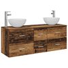 vidaXL Kylpyhuoneen kaappisetti 3 kpl Vanha puu 129 x 35 x 80 cm