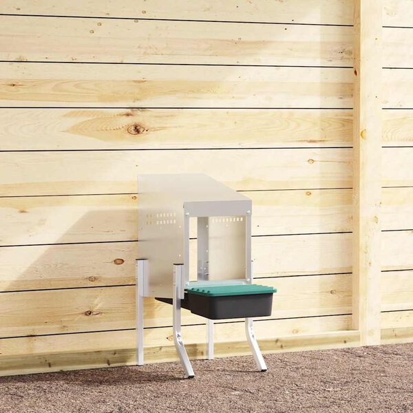 vidaXL Kanan pesälaatikko 1 lokero jaloilla galvanoitu teräs