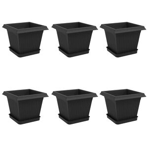 vidaXL Kasviruukut 6 pcs Musta 20 x 20 x 16 cm Muovi