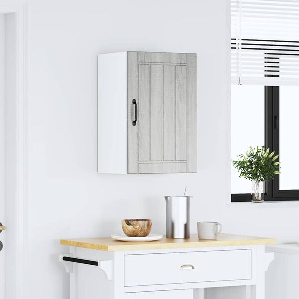 vidaXL Keitti&ouml;n sein&auml;kaappi Lucca harmaa sonoma tekninen puu