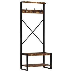 vidaXL Vaateteline Moniv&auml;rinen 80x40x190 cm Massiivipuu kierr&auml;tetty