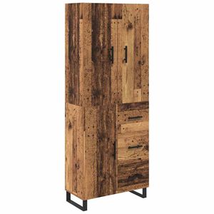 vidaXL Korkea kaappi 2 pcs Vanha Puu 69,5 x 34 x 180 cm