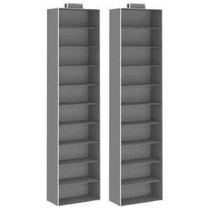 vidaXL Roikkuva vaatekaapin s&auml;ilytystila 2 kpl 10 hylly&auml; kangas