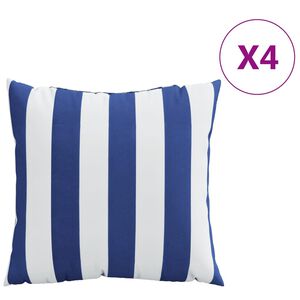 vidaXL Koristetyynyt 4 kpl sinivalkoiset raidat 60x60 cm kangas