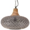 vidaXL Teollinen riippuvalaisin harmaa rauta ja t&auml;ysi puu 40 cm E27