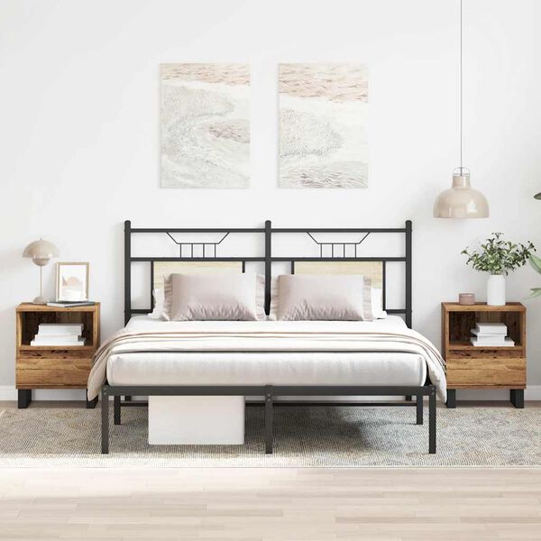 vidaXL Yöpöytäkaapit 2 kpl vanha puu 40x35x50 cm suunniteltu puu