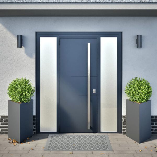 vidaXL Puutarhakukkalaatikot 2kpl antrasiitti kolmio 50x43x75 cm teräs