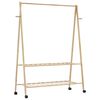 vidaXL Vaateteline hyllyill&auml; ja py&ouml;rill&auml; 132x45,5x155,5 cm bambu