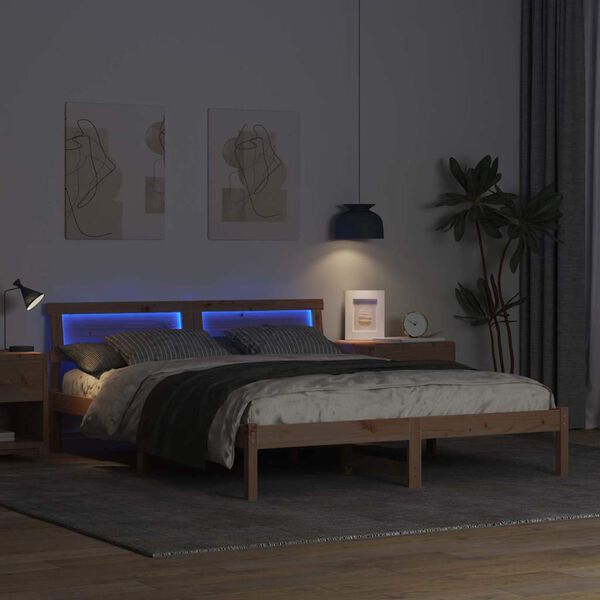 vidaXL S&auml;ngyn runko p&auml;&auml;tyll&auml; Ruskea 140 x 200 cm Massiivinen m&auml;nty